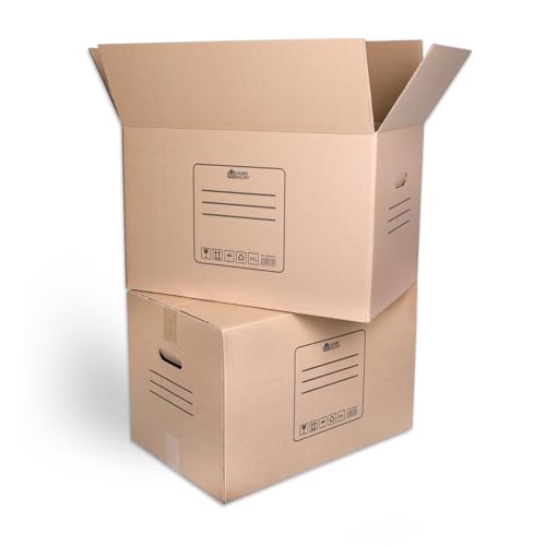 MERCURY - PACK 10/20 Cajas mudanza y Almacenaje Ultra Resistentes,cajas carton con Asas para fácil manejo,box grandes y pequeñas,Alta Resistencia,Reutilizables (10 Cajas 43x30x25CM 32Litros)