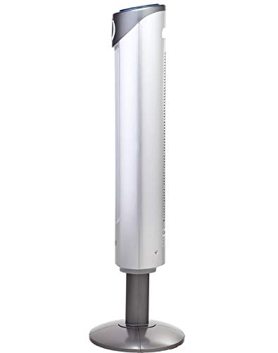 Ozeri Adjustable Oscillating Tower Noise Reduction Technology Ultra 42” Wind Fan, Silver #TOP2