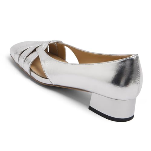 Maiyang Women Square Toe Cutout Slip on Pumps Low Chunky Block Heel Classic Comfy Daily Dress Shoes Size 4-16 US3