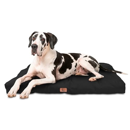 PET VIOLET Hundekissen große Hunde 110x90 cm - Wasserabweisend, Robustes Oxford 600D Material, Wendbar, XXL Hundebett 10 cm Höhe, Wendekissen Outdoor geeignet - Schwarz