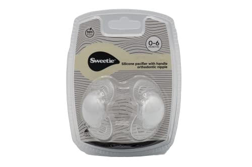 Image of SWEETIE TRITAN ORTHODENTIC Pacifier Silicone Nipple 2PCS 0-6 M (0-6 Months, White)