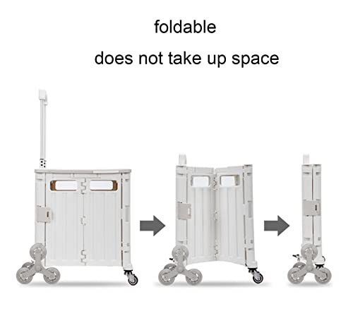 Faltbarer Trolley Aufbewahrungsbox - Tragbarer faltbarer Einkaufstrolley mit Deckel, Leichter Treppensteigwagen auf 8 Rädern – Bild 7