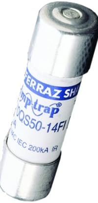 Mersen A70QS Amp-Trap Ceramic French Cylindrical Semiconductor Fuse, 690VAC/700VDC, 200kA AC/100kA DC, 50 Ampere, 14mm Diameter x 51mm Length