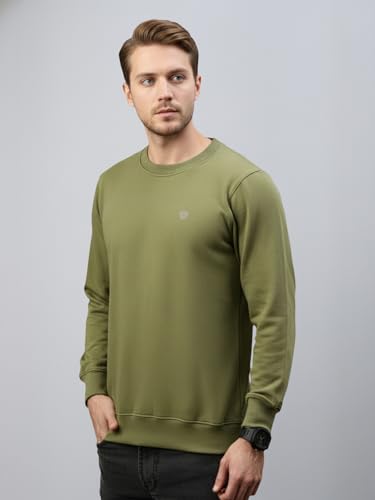 Image of Lux Cozi Men's Cotton Blend Casual Crew Neck Sweatshirt with Stay Warm Treatment ||Sweatshirts for Men