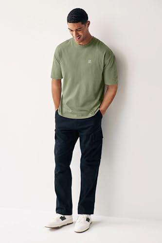 Image of Urbano Fashion Men's Solid Round Neck Oversized Half Sleeve Cotton T-Shirt
