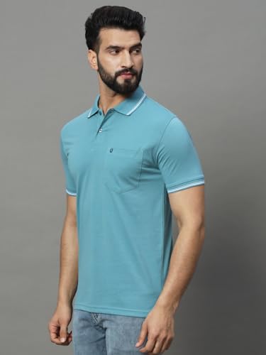 Image of UNIBERRY Men's Cotton Half Sleeves Solid Polo Neck T-shirt-MT4-BG 4XL