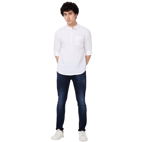 Image of Spykar Men's Regular Fit N /A Full Sleeve Solid Casual Shirts