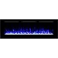 RICHFLAME Recessed Electric Fireplace - Bella 60 Inches for 2 X 6 Stud, 14 Fuel Bed Colors - Realistic 4 Flame Colors, 1500/750 Watt Heater, Thermostat and Timer Set by Remote, Log - Crystal, Black