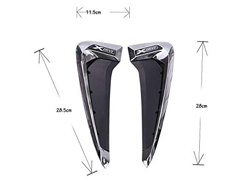 Autobro ABS Xdrive Carbon Fiber Shark Gills Side Decoration Fender Vent Trim For BMW X5 F15 X5M F85 14-17-Silver White