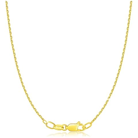 Godlovu Gold Chain for Women Girls, 18K Gold Plated Over 925 Sterling Silver Chain 1.1MM Thin Dainty Sturdy Cable Chain with Lobster Clasp Jewellery Gift for Women Girls Gold Chain Necklace 20 Inch Cover