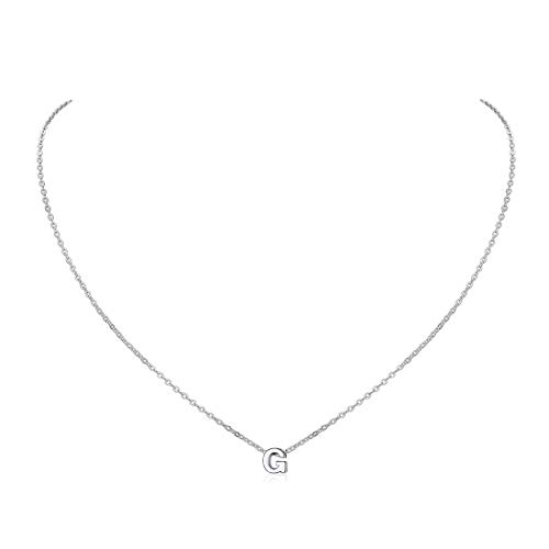 Collier en argent 925 précieux ChicSilver pendentif lettre alphabet de haute finition