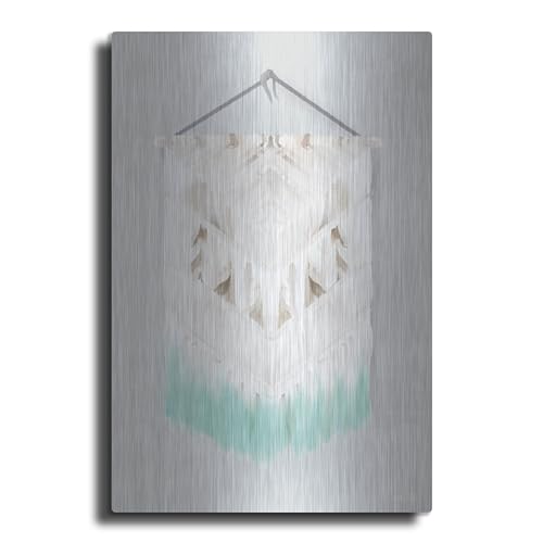 Luxe Metal Art 'Aqua Bohemian Macrame' by House Fenway, Metal Wall Art, 12'x16'