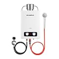 CAMPLUX Portable Tankless Water Heater, 1.58 GPM Outdoor Propane Water Heater with 3.54'' S/S Rain Cap, for Camping, 41,000 BTU, BD158C