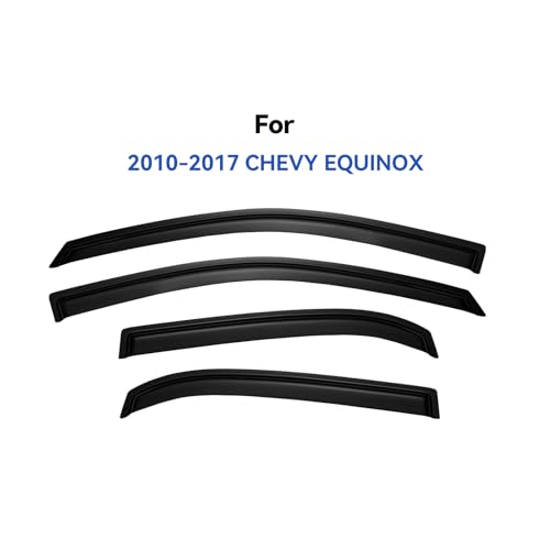 Image of Window Visors Rain Guards for 2010 2011 2012 2013 2014 2015 2016 2017 Chevy Equinox, Out-Channel Window Vent Wind Deflectors Visors Shades for 10-17 Equinox