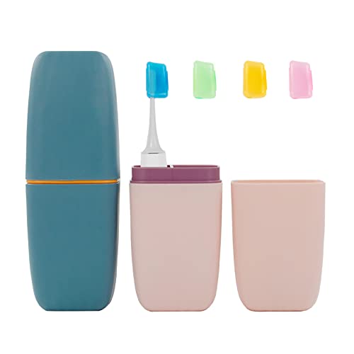 TACYKIBD 2 Piezas de Cepillo de Dientes Travel Case, portacepillos de Dientes portátiles, Cepillo Dientes de Viaje y Pasta de Dientes, Estuche de Almacenamiento con Cepillo Dientes para Viaje en casa Cover