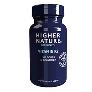 Higher Nature – Vitamin K2 One A Day – Bone & Cardio Support – Vitamin K2 MK7 – Gluten Free – SOYA Free – Vegan & Vegetarian Tablets – 60 Tablets
