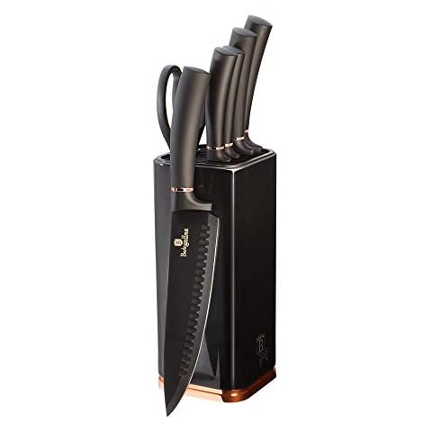 6 Tlg. Messerset Küchenmesser-Set mit Ständer BERLINGER HAUS Black Rose BH-2422 Cover