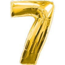 Smart Deko 40 CM Gold Foil Balloon Numbers 7 Air Fill (7)