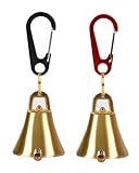 熊よけ鈴 真鍮製 熊鈴 消音機能付き 大音量 【プロ登山家推奨】熊避け鈴 熊よけベル 登山 鈴 トレッキング 山歩き ハイキング 防熊鈴 山用鈴 アウトドアベル 父の日 実用ギフト 防災用品 安全グッズ (Black-Red)