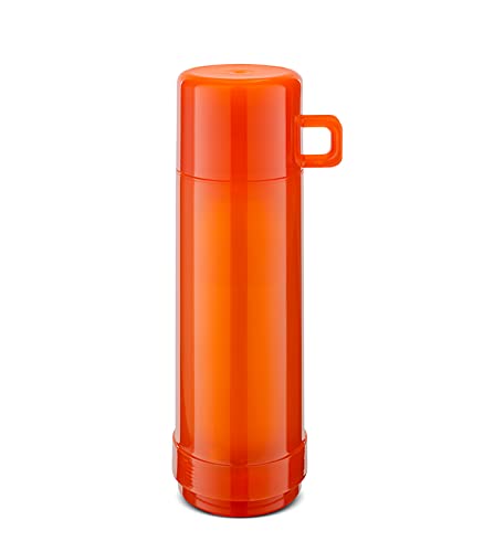 ROTPUNKT Isolierflasche 0,75 L mit integriertem Becher - Hochwertige Isolierkanne Made in Germany I Bis zu 24 h heiß & 36 h kalt (Jesper 60, Glossy Orange)