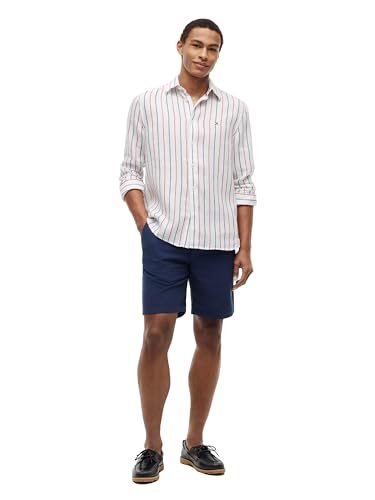 Image of Tommy Hilfiger Men's Long Sleeve Casual Linen Button Down Shirts in Regular Fit