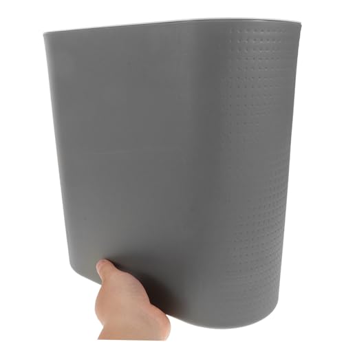 Bote de basura rectangular gris para baño y cocina miniatura 3