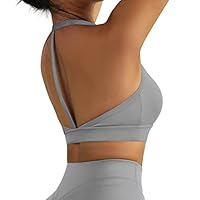 Algopix Similar Product 1 - MOSHENGQI Y Back Padded Sports Bra for