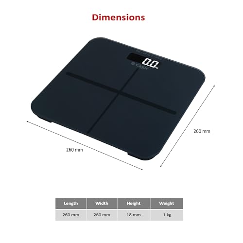 Image of Eagle Personal Body Weighing Scale with 180 kg Capacity and Thick Tempered Glass, Digital Bathroom Weighing Scale with LCD Display & Step on Technology, 1 Year Warranty (Grey, EEP-1100A)