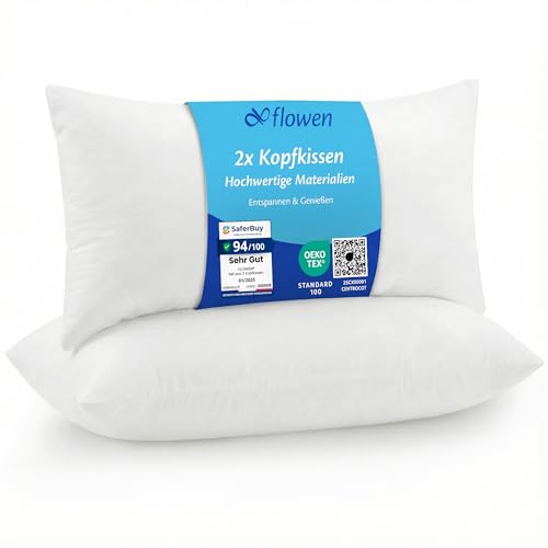 Flowen Kissen 30x50 Kopfkissen 2er Set für Sofa und Bett Innenkissen...