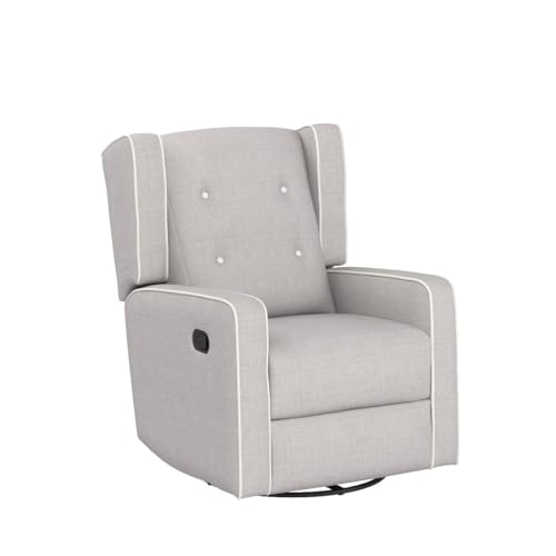 Image of CANMOV Swivel Rocker Recliner Chair, Nursery Glider Chair, Nursery Rocking Chairs, Manual Reclining Chair, Grey