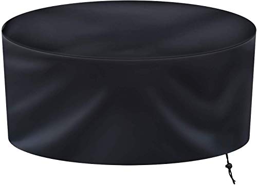 Ankier Garden Furniture Covers - 128x71cm Round Rattan Furniture Covers - Waterproof Windproof and Anti-UV Heavy Duty 420D Oxford Outdoor Patio Furniture Set Cover- [Black]