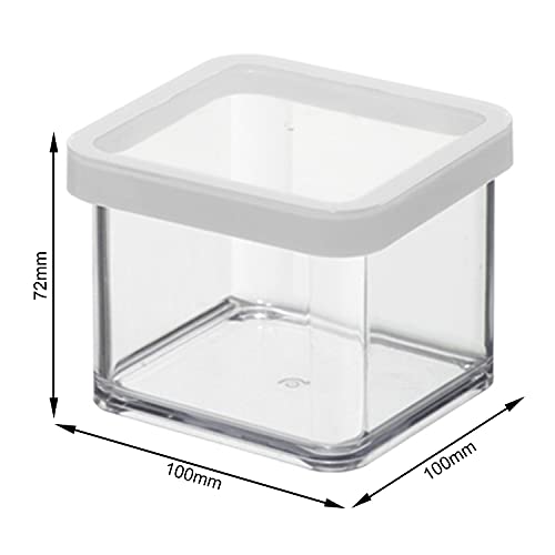 Rotho Loft quadratische Vorratsdose 0,5l mit Deckel und Dichtung, Kunststoff (SAN) BPA-frei, transparent/weiss, 0,5l (10… - Image 5