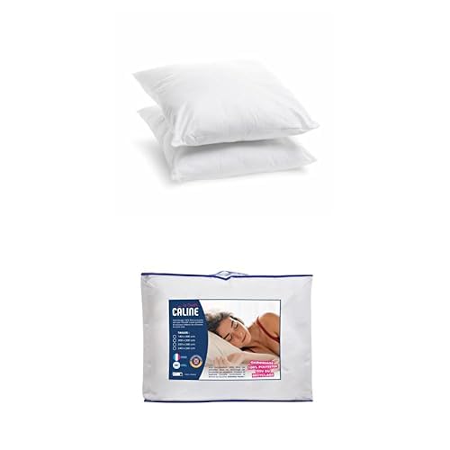 Couette 220x240 cm Bleu Câlin et 2 oreillers volume pour lit 2 personnes
