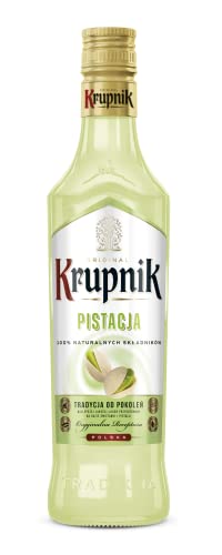 Krupnik Pistachio Liqueur - Sweet and Nutty Polish Creamy Vodka Liqueur Crafted from Cream Milk and Vodka Perfect for Sipping Cocktails Coffees Ice Creams and Desserts 16% ABV 50cl