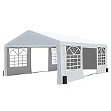 GARTOO 20' x 20' Canopy Party Tent & Carport - Heavy Duty Outdoor Wedding Gazebo with 4 Sand Bags, Event Shelter Canopy for Outdoor Event, Wedding, Birthday Party