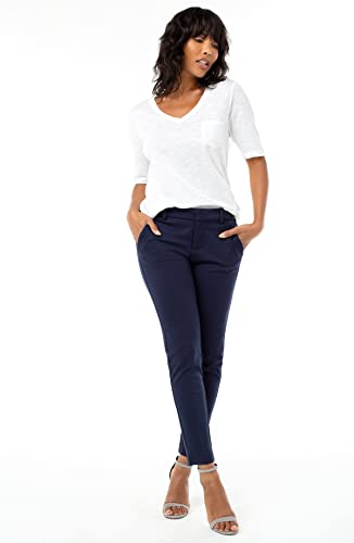Liverpool Petite Kelsey Straight Leg Trousers in Super Stretch Ponte Knit Cadet Blue 2P 272