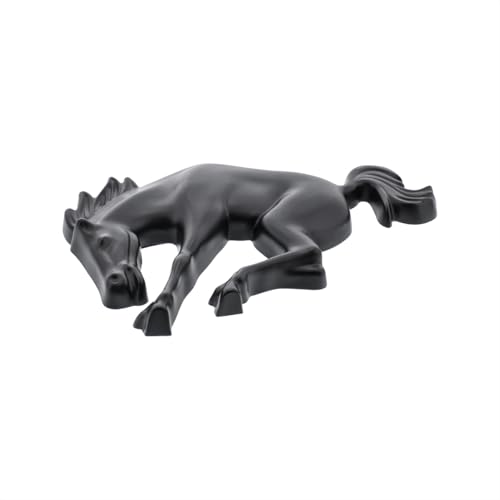 Image of United Pacific 50131 Plastic Bucking Bronco Horse Tailgate Emblem, Detailed Badge Replacement, Double-Sided Tape, Easy Install - Matte Black - 1 Unit