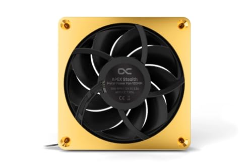 Alphacool Apex Stealth Metal Fan 3000rpm (120x120x25mm) Case Fan for PC (Gold) 2