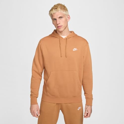 Nike Sportswear Club Fleece Pullover Hoodie (BV2654-224, FLAX/FLAX/WHITE)2