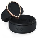 Rinfit Matching Silicone Rings for Couples - Wedding Bands for Him and Her - Emerald/Oversized Pear/Metal Pear & Infinity Patented Design, Women 7 & Men 11, Silicone, No Gemstone