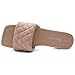 Shoe Land Women’s Flat Sandals – Quilted One-Band Fashion Slides with Square Open Toe & Comfort Footbed | Dressy Casual Slip-On Sandals for Summer, Travel & Daily Wear, Nude, Size 11.0, Anisha