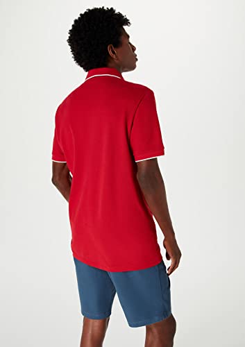 Camisa Polo Básica Masculina Em Malha Piquet Com Bordado - Vermelho G