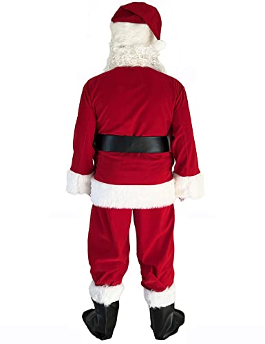 Adomi Santa Claus Costume For Men Adults Santa Suit 11Pcs Red Velvet Deluxe Christmas Clause Outfit Cosplay Holiday Set Xl #TOP2
