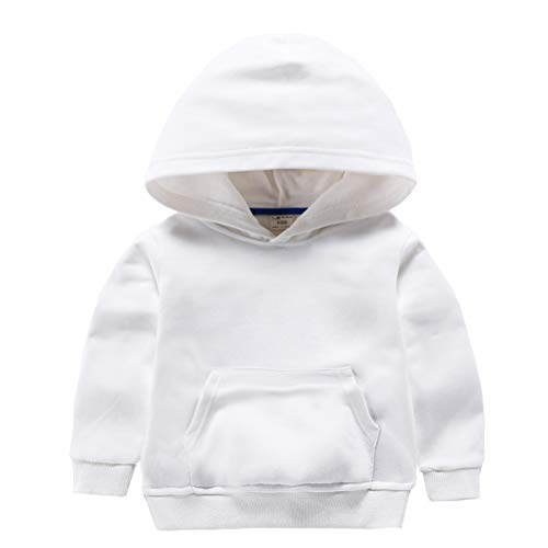 DCUTERQ Boys Girls Hoodies Cotton Basic Pullover Hooded Kids Casual Solid Classic Sweatshirt Pocket Hoodie 2-8 Years