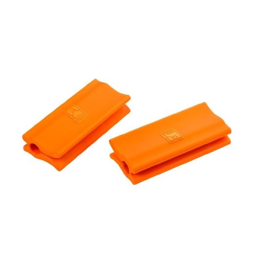 BRA Efficient - Asas de Silicona, 2 Unidades, Medida Plancha asador Liso, para Efficient con diámetro de 35-45 cm, Color Naranja