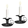 Vintage iron taper candle holders set of 2 classic black candlestick stand for elegant table decor ideal for parties weddings and home lighting  urban country home decor