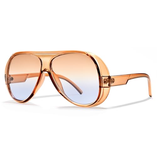 Pro Acme Trendy Retro Oversized Aviator Sunglasses UV400 (Blue Gradient)
