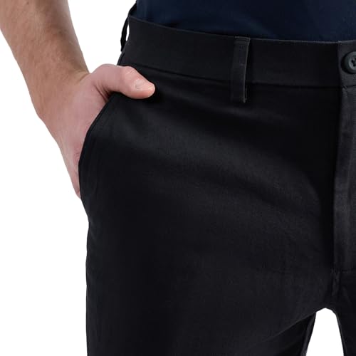 Kenneth Cole REACTION Men's Slim Fit Casual Linen Chino Pant, Black4