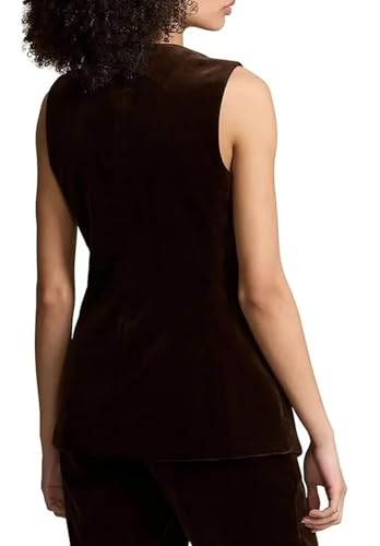 Women's Velvet Vest V Neck 6 Button Fashion Dressy Waistcoat Sleeveless Jacket2