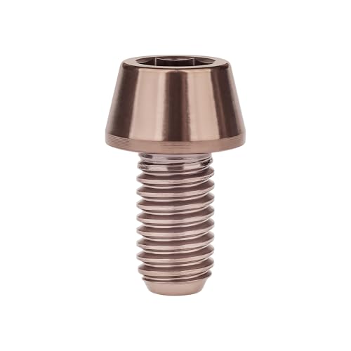Image of Titanium Ti Bolt M5x9 16 18 20 25 30 35 40 45 50 55 60mm Tapered Head Screws Pack of 4 (M5x9mm, Bronze)